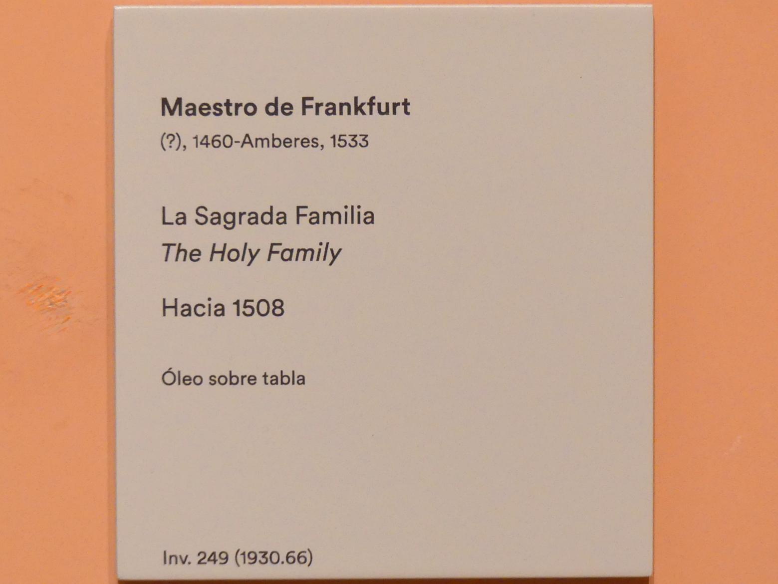 Meister von Frankfurt (1499–1515), Die Heilige Familie, Madrid, Museo Thyssen-Bornemisza, Saal 10, niederländische Malerei des 16. Jahrhunderts, um 1508, Bild 2/2