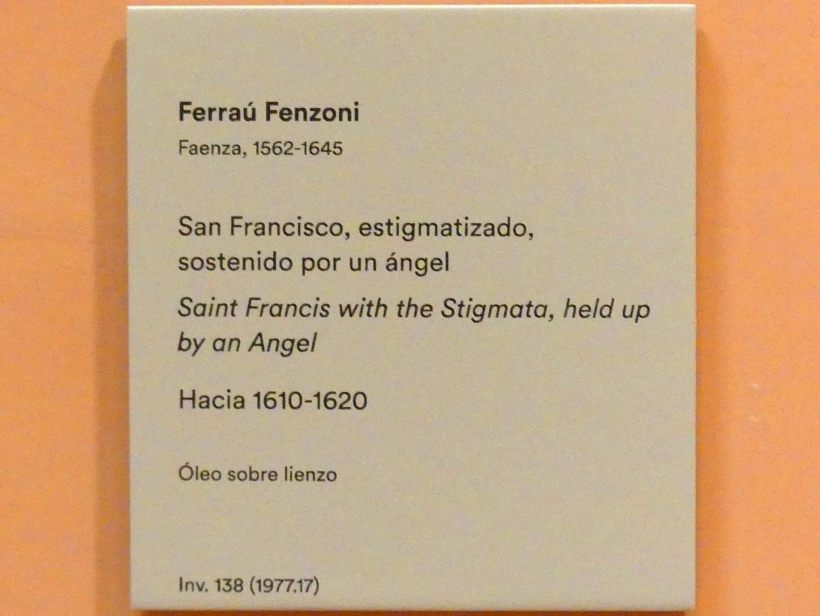 Ferraù Fenzoni (1595–1615), Der Heilige Franziskus mit Stigmata, vom Engel gehalten, Madrid, Museo Thyssen-Bornemisza, Treppenhaus, um 1610–1620, Bild 2/2