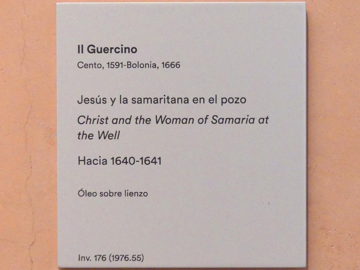 Giovanni Francesco Barbieri (Il Guercino) (1612–1659), Jesus und die Samariterin am Brunnen, Madrid, Museo Thyssen-Bornemisza, Saal 15, italienische, französische und spanische Malerei des 17. Jahrhunderts, um 1640–1641, Bild 2/2
