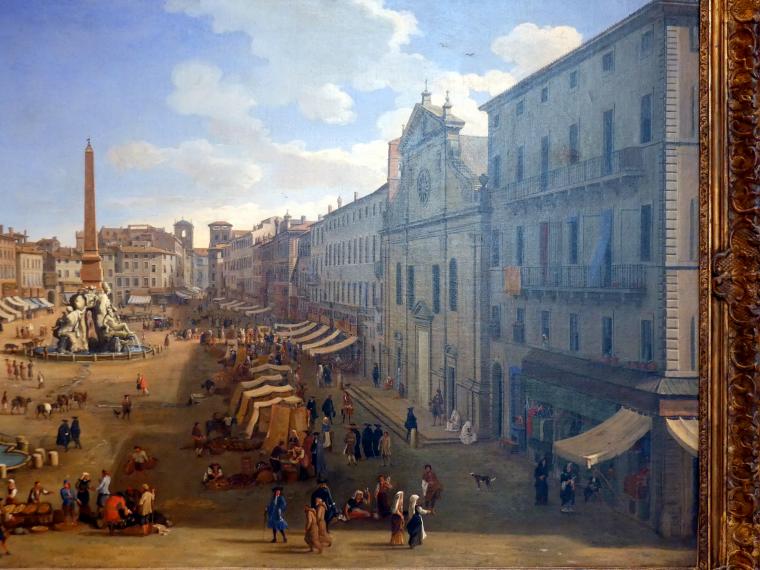 Gaspar Adriaensz. van Wittel (Gaspare Vanvitelli) (1693–1711), Piazza Navona in Rom, Madrid, Museo Thyssen-Bornemisza, Saal C, Galerie der Ansichten und Landschaften des 18. und 19. Jahrhunderts, 1699, Bild 4/6