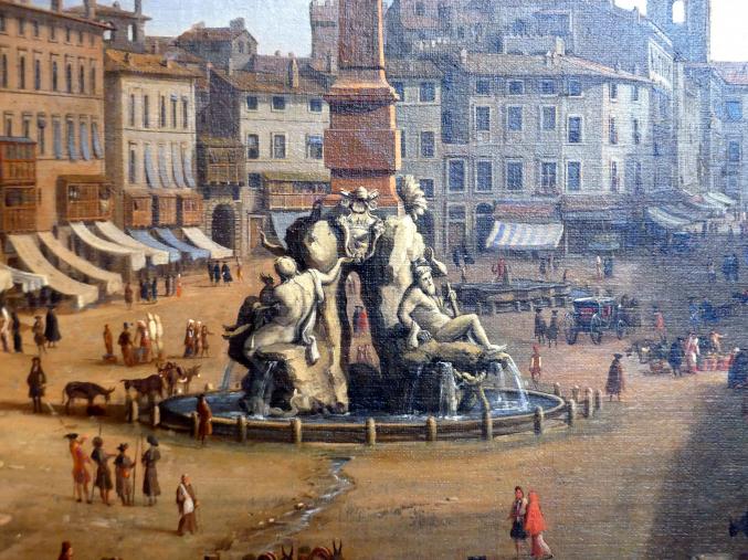 Gaspar Adriaensz. van Wittel (Gaspare Vanvitelli) (1693–1711), Piazza Navona in Rom, Madrid, Museo Thyssen-Bornemisza, Saal C, Galerie der Ansichten und Landschaften des 18. und 19. Jahrhunderts, 1699, Bild 5/6