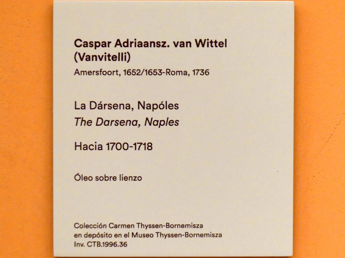Gaspar Adriaensz. van Wittel (Gaspare Vanvitelli) (1693–1711), Darsena di Levante, Neapel, Madrid, Museo Thyssen-Bornemisza, Saal C, Galerie der Ansichten und Landschaften des 18. und 19. Jahrhunderts, um 1700–1718, Bild 2/2