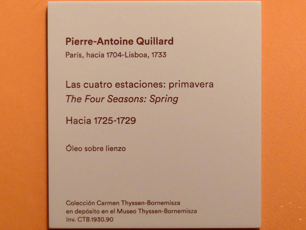 Pierre-Antoine Quillard (1727), Die vier Jahreszeiten: Frühling, Madrid, Museo Thyssen-Bornemisza, Saal D, Malerei des 17. Jahrhunderts, um 1725–1729, Bild 2/2