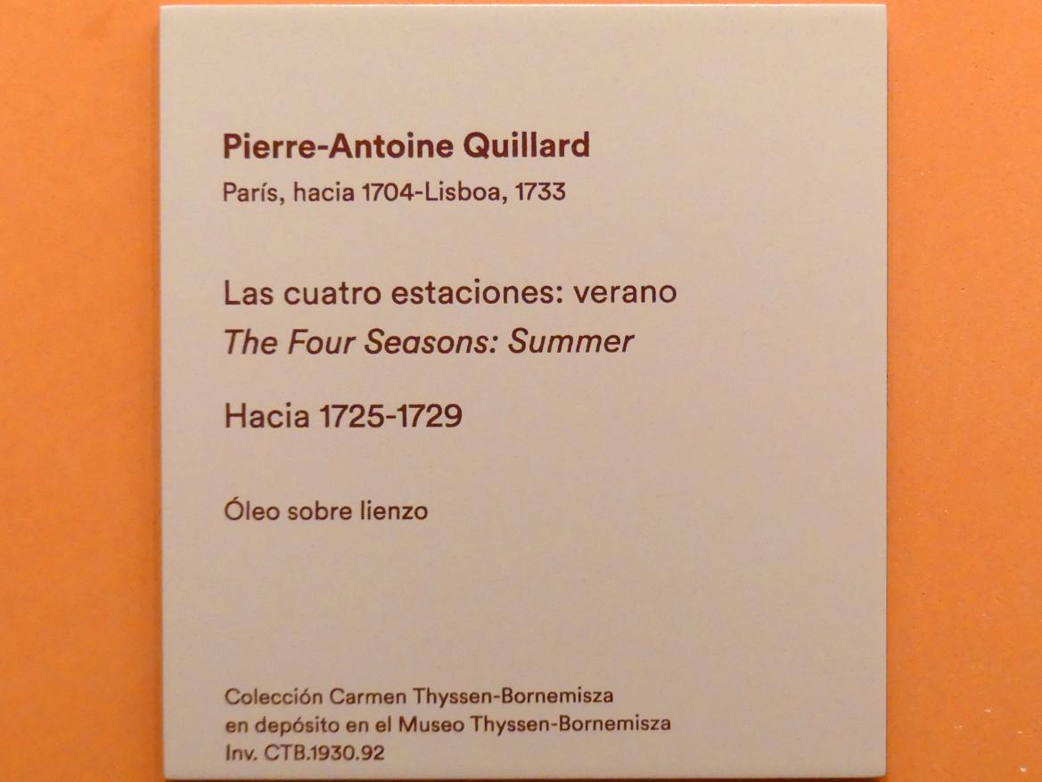 Pierre-Antoine Quillard (1727), Die vier Jahreszeiten: Sommer, Madrid, Museo Thyssen-Bornemisza, Saal D, Malerei des 17. Jahrhunderts, um 1725–1729, Bild 2/2