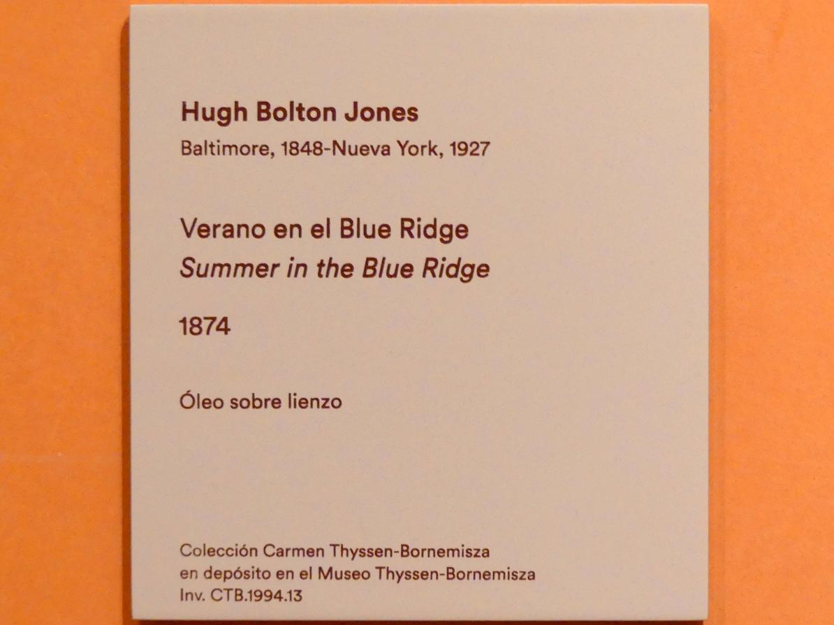 Hugh Bolton Jones (1874), Sommer in den Blue Ridge Mountains, Madrid, Museo Thyssen-Bornemisza, Saal E, nordamerikanische Malerei des 19. Jahrhunderts, 1874, Bild 2/2