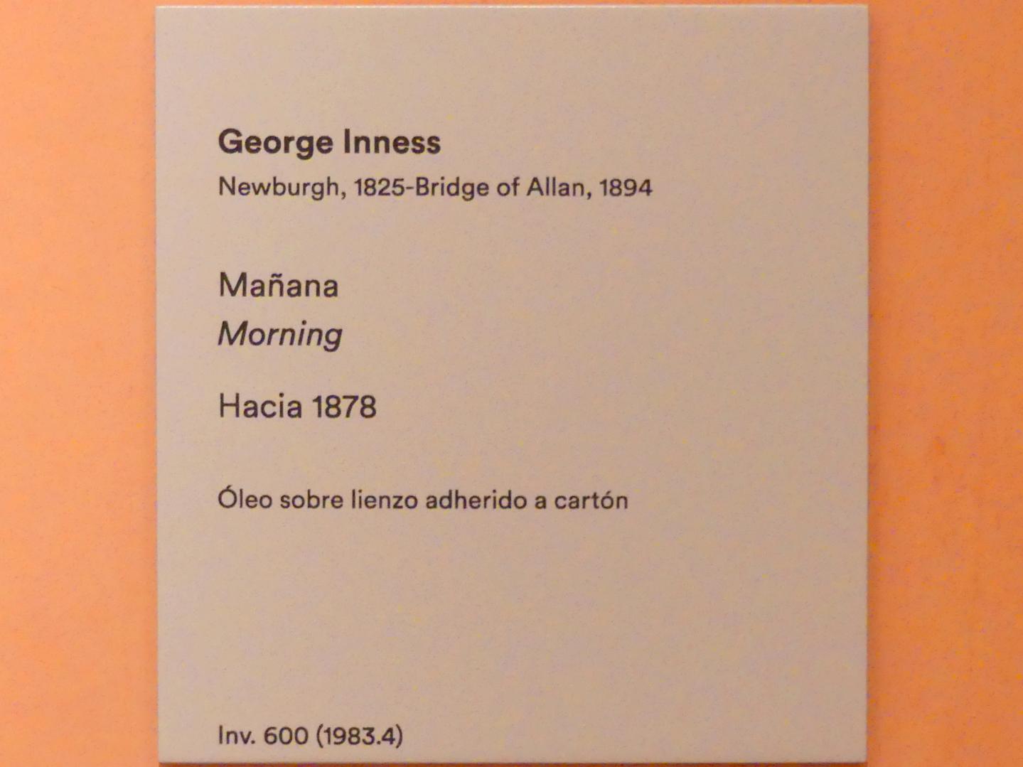 George Inness (1849–1891), Der Morgen, Madrid, Museo Thyssen-Bornemisza, Saal 30, nordamerikanische Malerei des 19. Jahrhunderts, um 1878, Bild 2/2