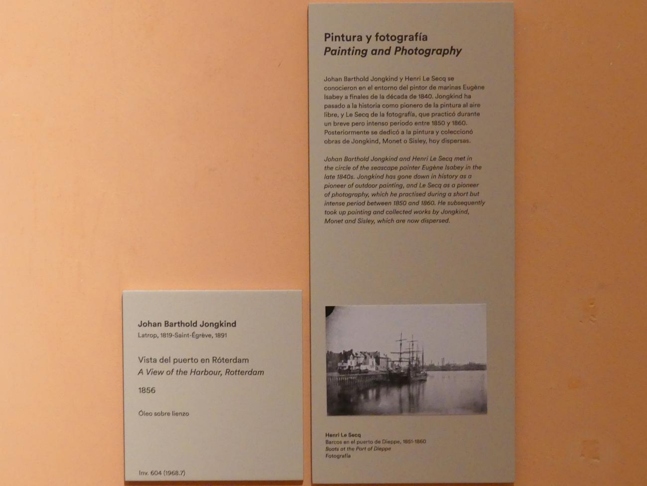 Johan Barthold Jongkind (1854–1877), Blick auf den Hafen von Rotterdam, Madrid, Museo Thyssen-Bornemisza, Saal 31, europäische Malerei des 19. Jahrhunderts, 1856, Bild 3/3