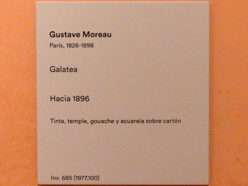 Gustave Moreau (1853–1896), Galateia, Madrid, Museo Thyssen-Bornemisza, Saal 32, europäische Malerei des 19. Jahrhunderts, um 1896, Bild 2/2
