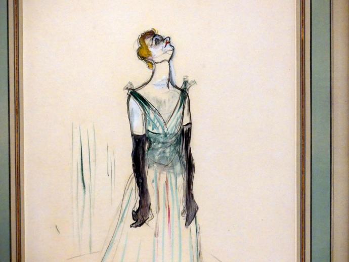 Henri de Toulouse-Lautrec (1880–1897), Yvette Guilbert, Madrid, Museo Thyssen-Bornemisza, Saal 33, europäische Malerei des 19. Jahrhunderts, 1893, Bild 2/3