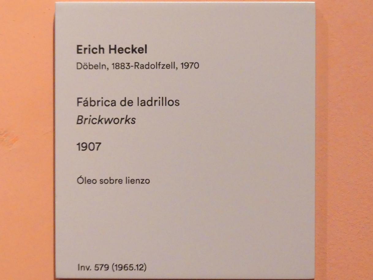 Erich Heckel (1906–1958), Ziegelei, Madrid, Museo Thyssen-Bornemisza, Saal 36. europäische Malerei der ersten Hälfte des 20. Jahrhunderts, 1907, Bild 2/2
