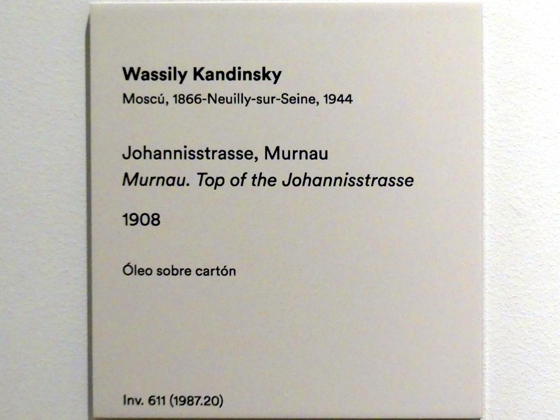 Wassily Kandinsky (1900–1943), Murnau. Beginn der Johannisstraße, Madrid, Museo Thyssen-Bornemisza, Saal 38. europäische Malerei der ersten Hälfte des 20. Jahrhunderts, 1908, Bild 2/2
