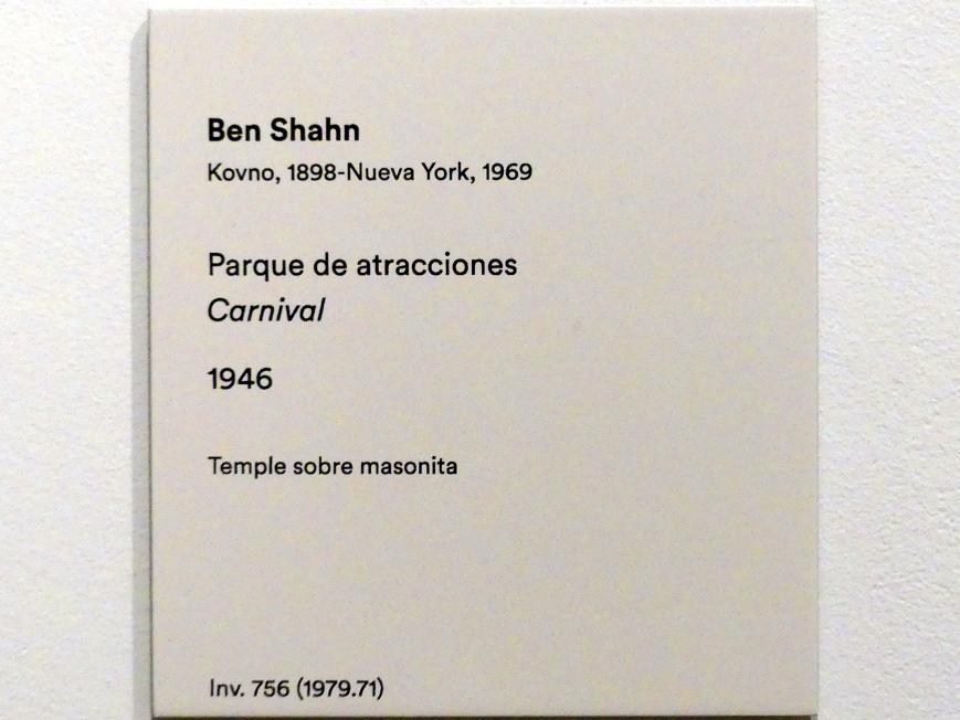 Ben Shahn (1940–1946), Volksfest, Madrid, Museo Thyssen-Bornemisza, Saal 40, Realismus der Zwischenkriegszeit, 1946, Bild 2/2