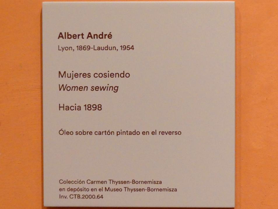 Albert André (1898), Näherinnen, Madrid, Museo Thyssen-Bornemisza, Saal K, europäische Malerei des 19.Jahrhunderts, um 1898, Bild 2/2