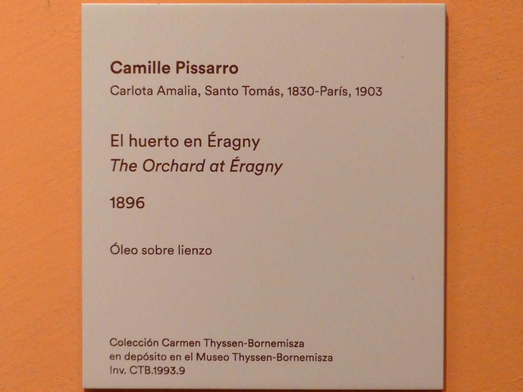 Camille Pissarro (1863–1903), Obstgarten in Éragny, Madrid, Museo Thyssen-Bornemisza, Saal K, europäische Malerei des 19.Jahrhunderts, 1896, Bild 2/2