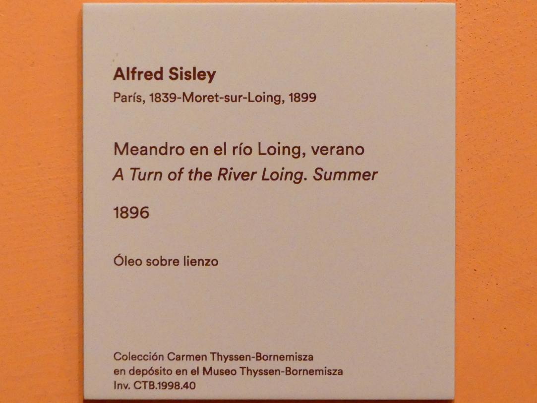 Alfred Sisley (1872–1896), Flussbiegung des Loing im Sommer, Madrid, Museo Thyssen-Bornemisza, Saal K, europäische Malerei des 19.Jahrhunderts, 1896, Bild 2/2