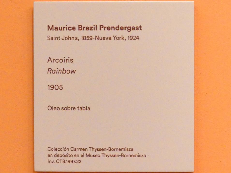 Maurice Brazil Prendergast (1898–1920), Regenbogen, Madrid, Museo Thyssen-Bornemisza, Saal M, europäische Malerei des 19.Jahrhunderts, 1905, Bild 2/2