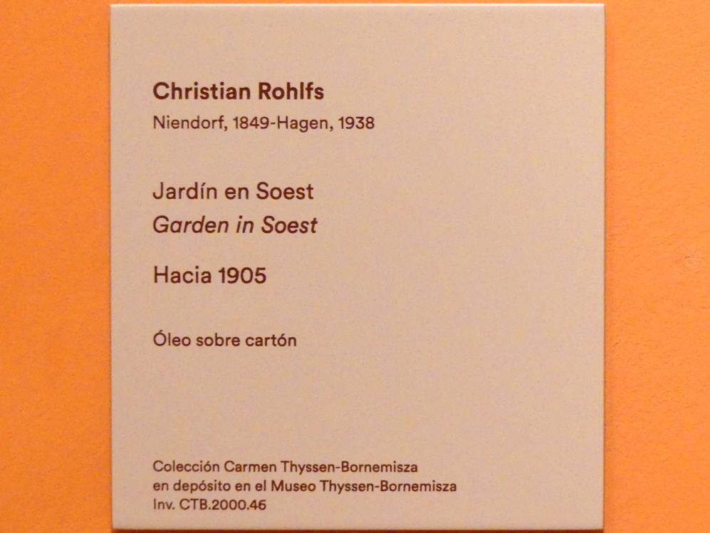 Christian Rohlfs (1874–1930), Garten in Soest, Madrid, Museo Thyssen-Bornemisza, Saal N, europäische Malerei der ersten Hälfte des 20. Jahrhundert, um 1905, Bild 2/2