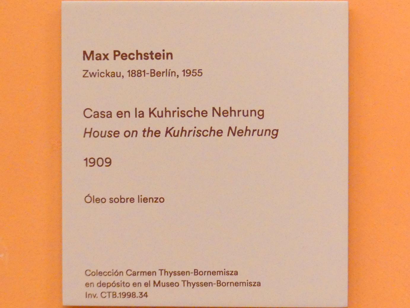 Max Pechstein (1895–1953), Haus auf der Kurischen Nehrung, Madrid, Museo Thyssen-Bornemisza, Saal N, europäische Malerei der ersten Hälfte des 20. Jahrhundert, 1909, Bild 2/2
