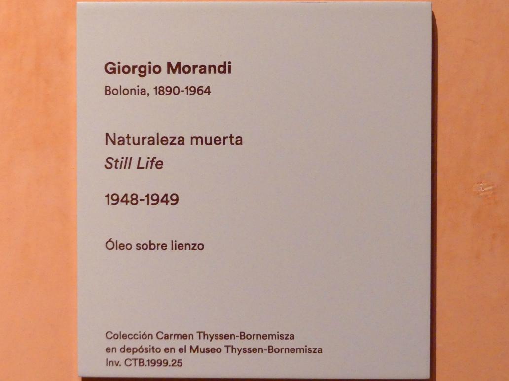 Giorgio Morandi (1935–1959), Sillleben, Madrid, Museo Thyssen-Bornemisza, Saal P, erste Avantgarden, 1948–1949, Bild 2/2