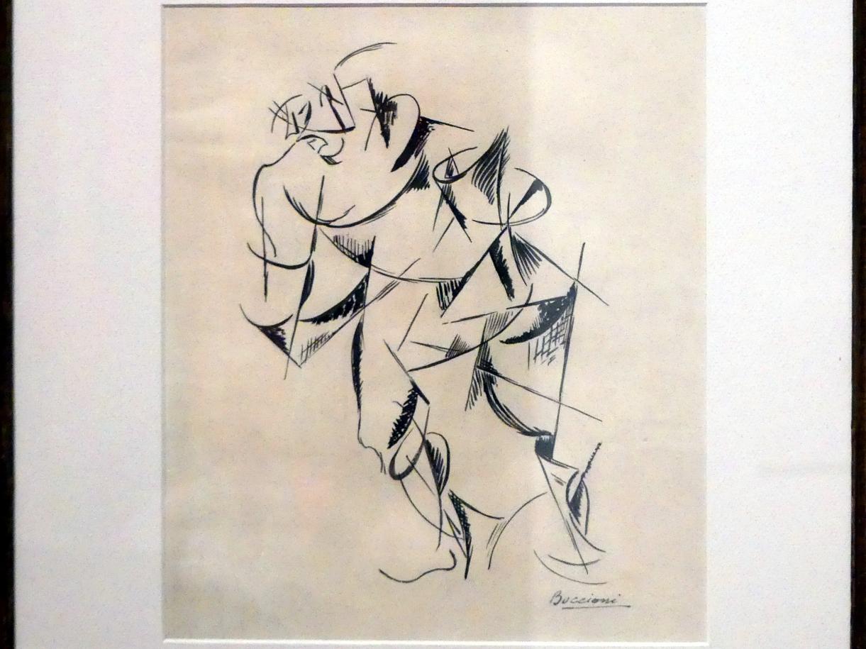 Umberto Boccioni (1910–1914), Dynamisierung des menschlichen Körpers: Boxer, Madrid, Museo Thyssen-Bornemisza, Saal 42, europäische Malerei der ersten Hälfte des 20. Jahrhunderts, 1913, Bild 2/4