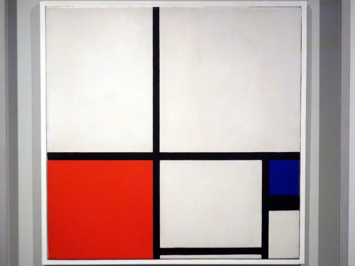 Piet Mondrian (1908–1942), Komposition in Farben / Komposition Nr. 1 mit Rot und Blau, Madrid, Museo Thyssen-Bornemisza, Saal 43, Pioniere der Abstraktion, 1931, Bild 2/3