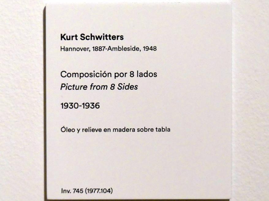 Kurt Schwitters (1919–1947), Komposition von 8 Seiten, Madrid, Museo Thyssen-Bornemisza, Saal 44, Dada und Surrealismus, 1930–1936, Bild 2/2