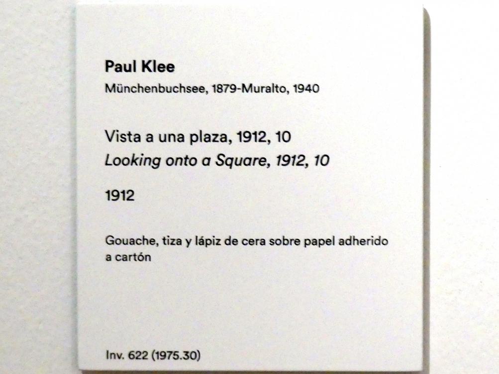 Paul Klee (1904–1940), Blick auf einen Platz, 1912, 10, Madrid, Museo Thyssen-Bornemisza, Saal 44, Dada und Surrealismus, 1912, Bild 3/3