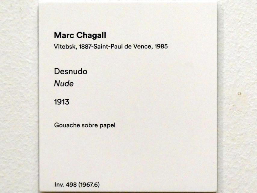 Marc Chagall (1910–1972), Akt, Madrid, Museo Thyssen-Bornemisza, Saal 45, Surrealismus und neue Ordnung, 1913, Bild 2/2