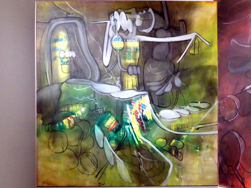 Roberto Antonio Sebastián Matta (1939–1970), Große Erwartungen. Aus dem Zyklus: der grelle Ausgestoßene, Madrid, Museo Thyssen-Bornemisza, Saal 46, nordamerikanische Malerei des 20. Jahrhunderts, 1966, Bild 3/6