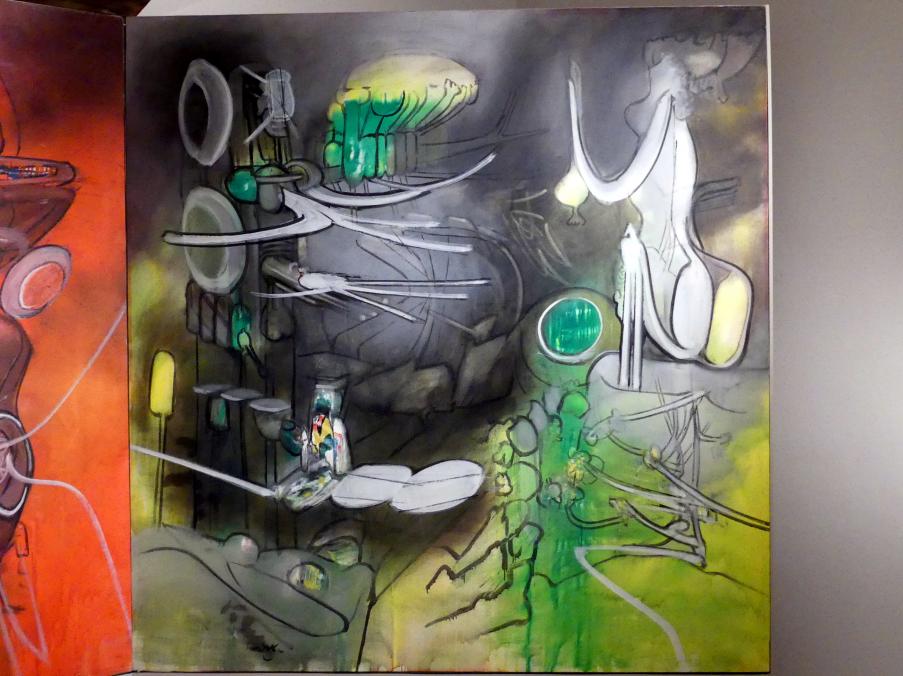 Roberto Antonio Sebastián Matta (1939–1970), Große Erwartungen. Aus dem Zyklus: der grelle Ausgestoßene, Madrid, Museo Thyssen-Bornemisza, Saal 46, nordamerikanische Malerei des 20. Jahrhunderts, 1966, Bild 4/6