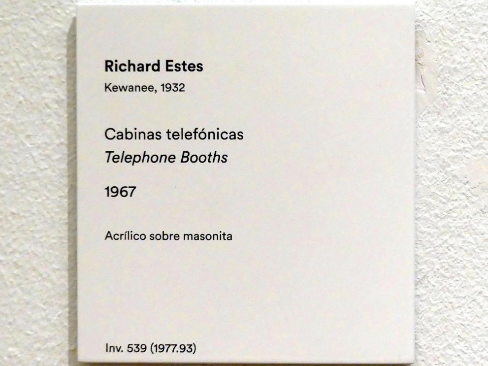 Richard Estes (1967–1971), Telefonzellen, Madrid, Museo Thyssen-Bornemisza, Saal 48, Neo-Dadaismus und Pop-Art, 1967, Bild 2/2