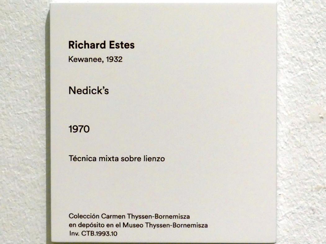 Richard Estes (1967–1971), Nedick's, Madrid, Museo Thyssen-Bornemisza, Saal 48, Neo-Dadaismus und Pop-Art, 1970, Bild 2/2