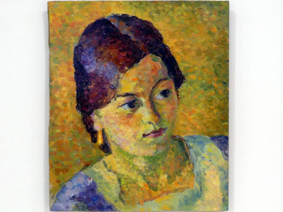 Alberto Giacometti (1914–1965), Kopfbild Ottilia Giacometti, Prag, Nationalgalerie im Messepalast, Ausstellung "Alberto Giacometti" vom 18.07.-01.12.2019, Familie, 1917–1918, Bild 2/3