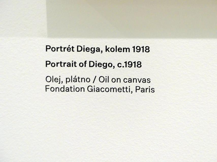 Alberto Giacometti (1914–1965), Porträt Diego Giacometti, Prag, Nationalgalerie im Messepalast, Ausstellung "Alberto Giacometti" vom 18.07.-01.12.2019, Familie, um 1918, Bild 3/3