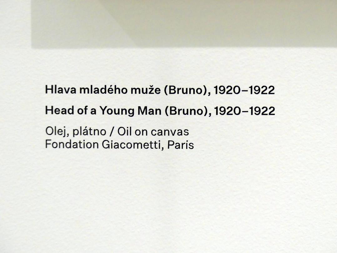 Alberto Giacometti (1914–1965), Bildnis eines jungen Mannes (Bruno Giacometti), Prag, Nationalgalerie im Messepalast, Ausstellung "Alberto Giacometti" vom 18.07.-01.12.2019, Familie, 1920–1922, Bild 3/3