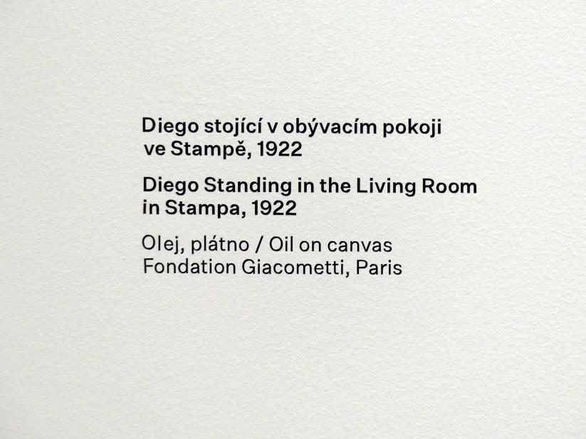 Alberto Giacometti (1914–1965), Diego im Wohnzimmer stehend in Stampa, Prag, Nationalgalerie im Messepalast, Ausstellung "Alberto Giacometti" vom 18.07.-01.12.2019, Familie, 1922, Bild 2/2