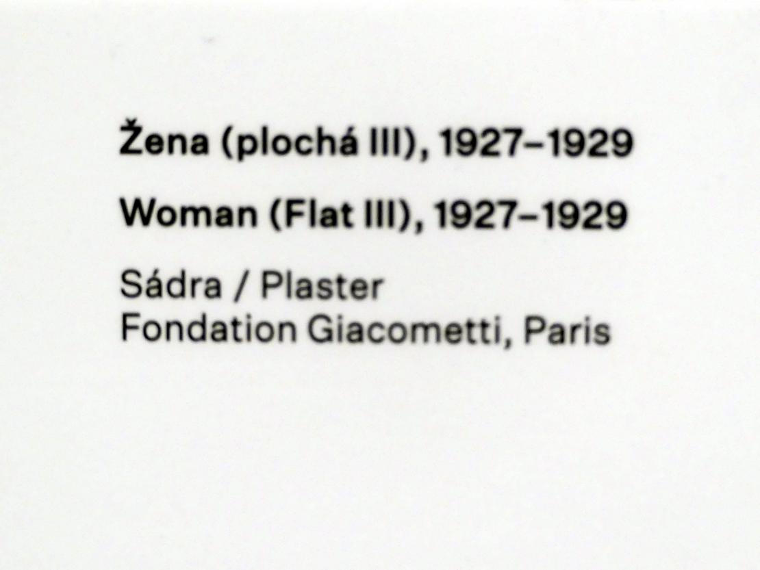 Alberto Giacometti (1914–1965), Frau (Flach III), Prag, Nationalgalerie im Messepalast, Ausstellung "Alberto Giacometti" vom 18.07.-01.12.2019, Avantgarde, 1927–1929, Bild 2/4