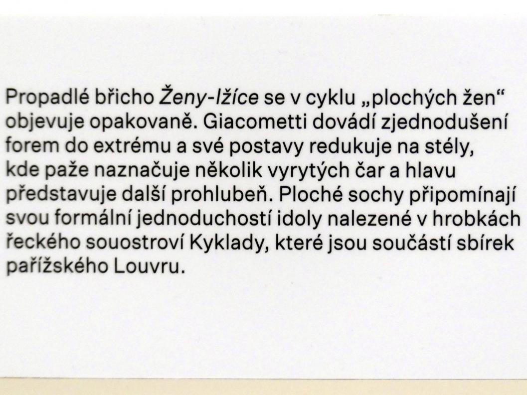 Alberto Giacometti (1914–1965), Frau (Flach III), Prag, Nationalgalerie im Messepalast, Ausstellung "Alberto Giacometti" vom 18.07.-01.12.2019, Avantgarde, 1927–1929, Bild 3/4