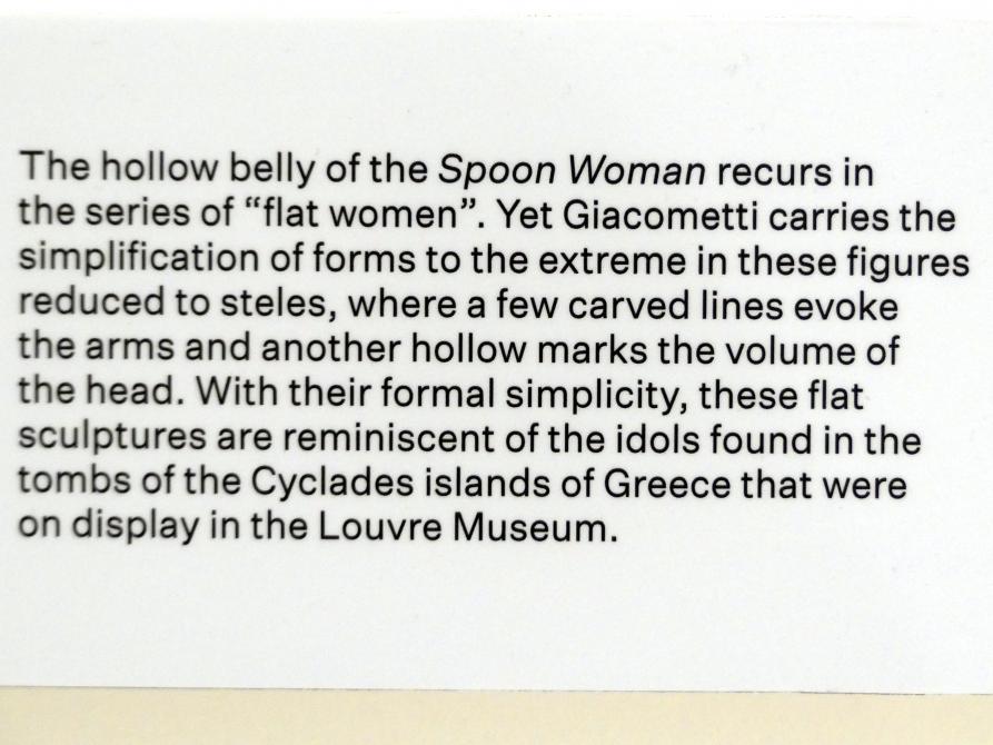 Alberto Giacometti (1914–1965), Frau (Flach V), Prag, Nationalgalerie im Messepalast, Ausstellung "Alberto Giacometti" vom 18.07.-01.12.2019, Avantgarde, 1929, Bild 4/4