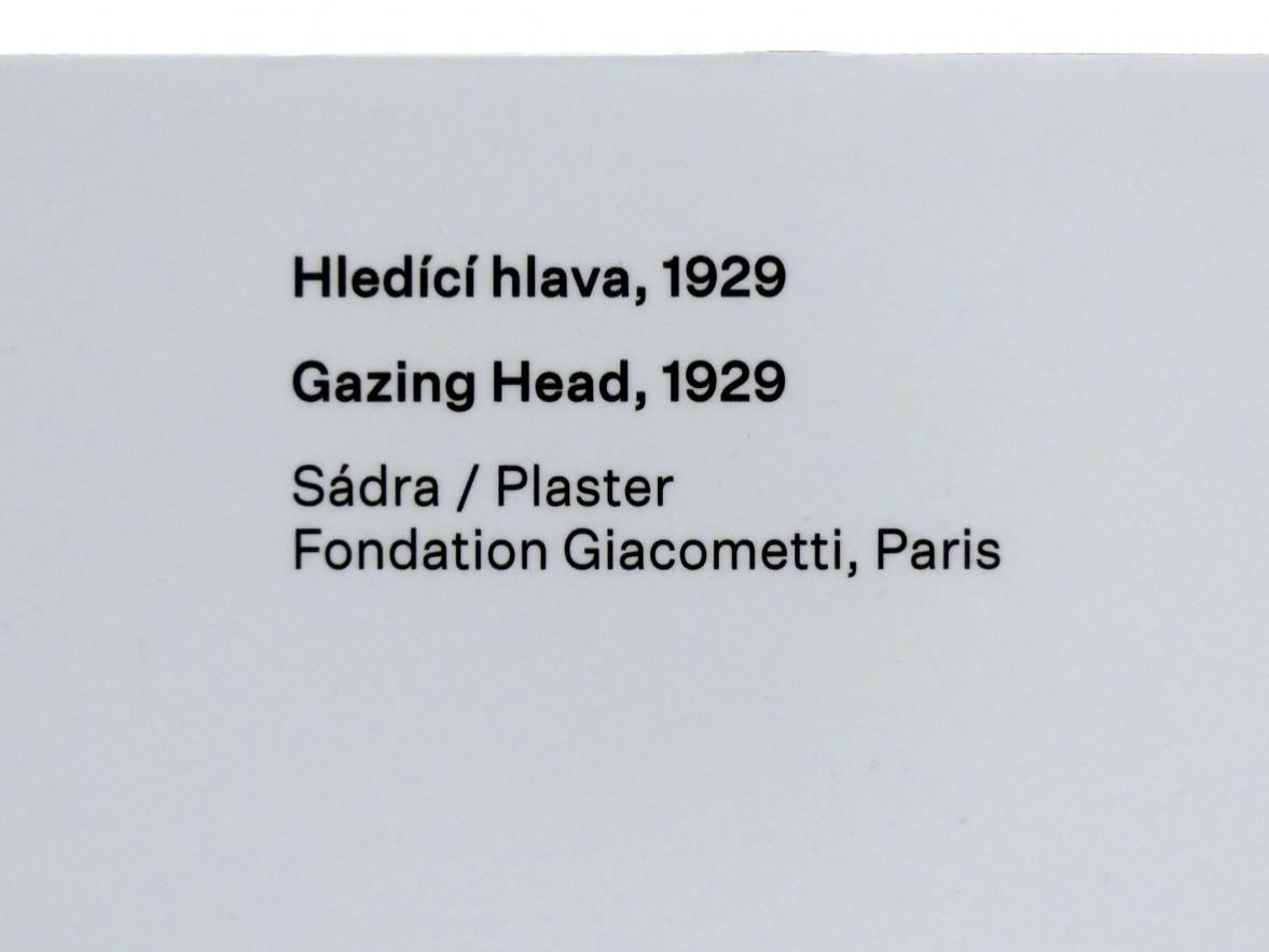 Alberto Giacometti (1914–1965), Blickender Kopf, Prag, Nationalgalerie im Messepalast, Ausstellung "Alberto Giacometti" vom 18.07.-01.12.2019, Avantgarde, 1929, Bild 2/2