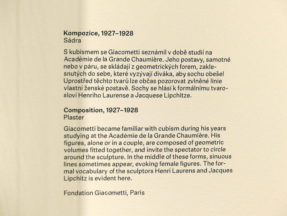 Alberto Giacometti (1914–1965), Komposition, Prag, Nationalgalerie im Messepalast, Ausstellung "Alberto Giacometti" vom 18.07.-01.12.2019, Avantgarde, 1927–1928, Bild 4/4