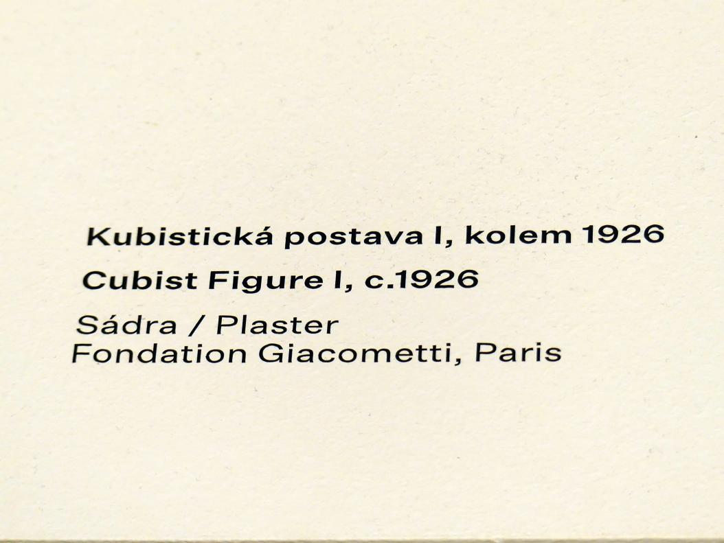 Alberto Giacometti (1914–1965), Kubische Figur, Prag, Nationalgalerie im Messepalast, Ausstellung "Alberto Giacometti" vom 18.07.-01.12.2019, Avantgarde, 1926, Bild 3/3