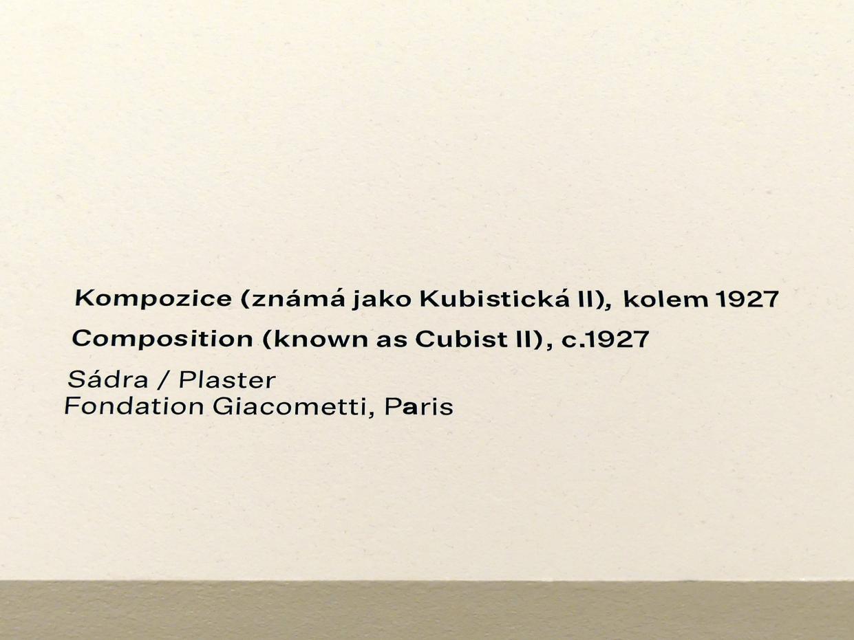 Alberto Giacometti (1914–1965), Komposition ("Kubist II"), Prag, Nationalgalerie im Messepalast, Ausstellung "Alberto Giacometti" vom 18.07.-01.12.2019, Avantgarde, um 1927, Bild 3/3