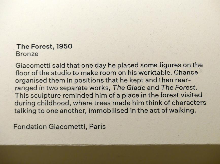 Alberto Giacometti (1914–1965), Der Wald, Prag, Nationalgalerie im Messepalast, Ausstellung "Alberto Giacometti" vom 18.07.-01.12.2019, Stehende Figuren, 1950, Bild 6/6