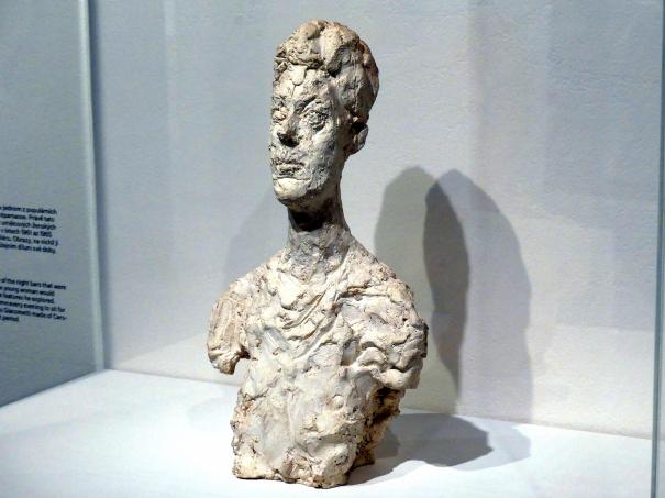 Alberto Giacometti (1914–1965), Caroline, Prag, Nationalgalerie im Messepalast, Ausstellung "Alberto Giacometti" vom 18.07.-01.12.2019, Köpfe, 1961, Bild 3/4