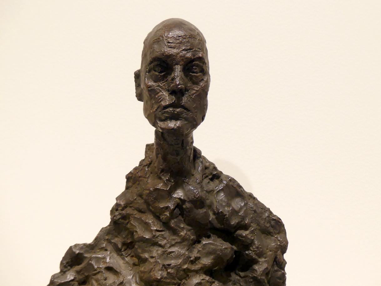 Alberto Giacometti (1914–1965), Kopf eines Mannes (Lotar II), Prag, Nationalgalerie im Messepalast, Ausstellung "Alberto Giacometti" vom 18.07.-01.12.2019, Köpfe, 1964–1965, Bild 2/4