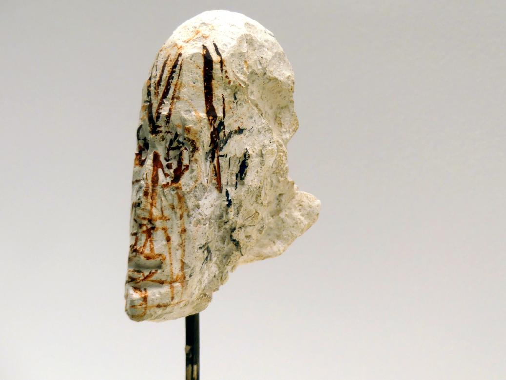 Alberto Giacometti (1914–1965), Kopf eines Mannes, Prag, Nationalgalerie im Messepalast, Ausstellung "Alberto Giacometti" vom 18.07.-01.12.2019, Köpfe, 1948–1950, Bild 2/4