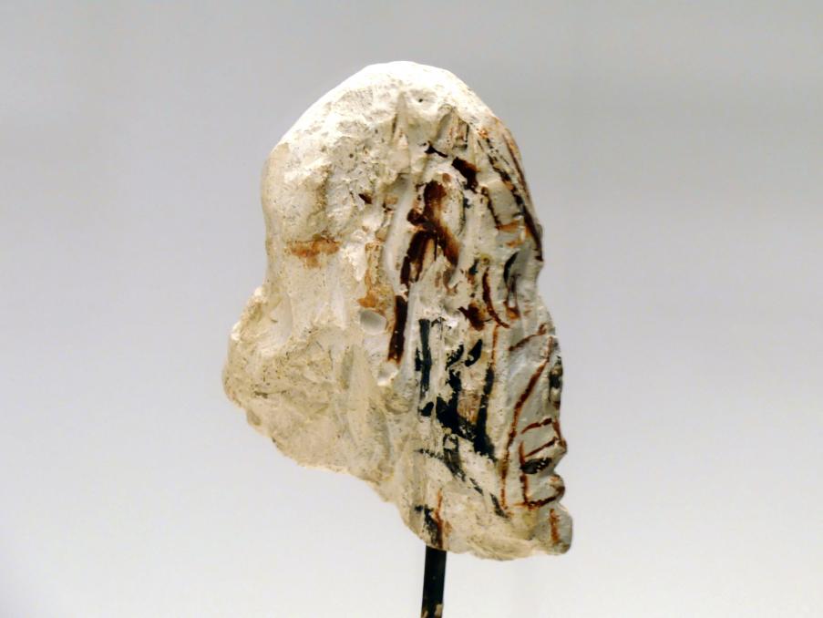 Alberto Giacometti (1914–1965), Kopf eines Mannes, Prag, Nationalgalerie im Messepalast, Ausstellung "Alberto Giacometti" vom 18.07.-01.12.2019, Köpfe, 1948–1950, Bild 3/4