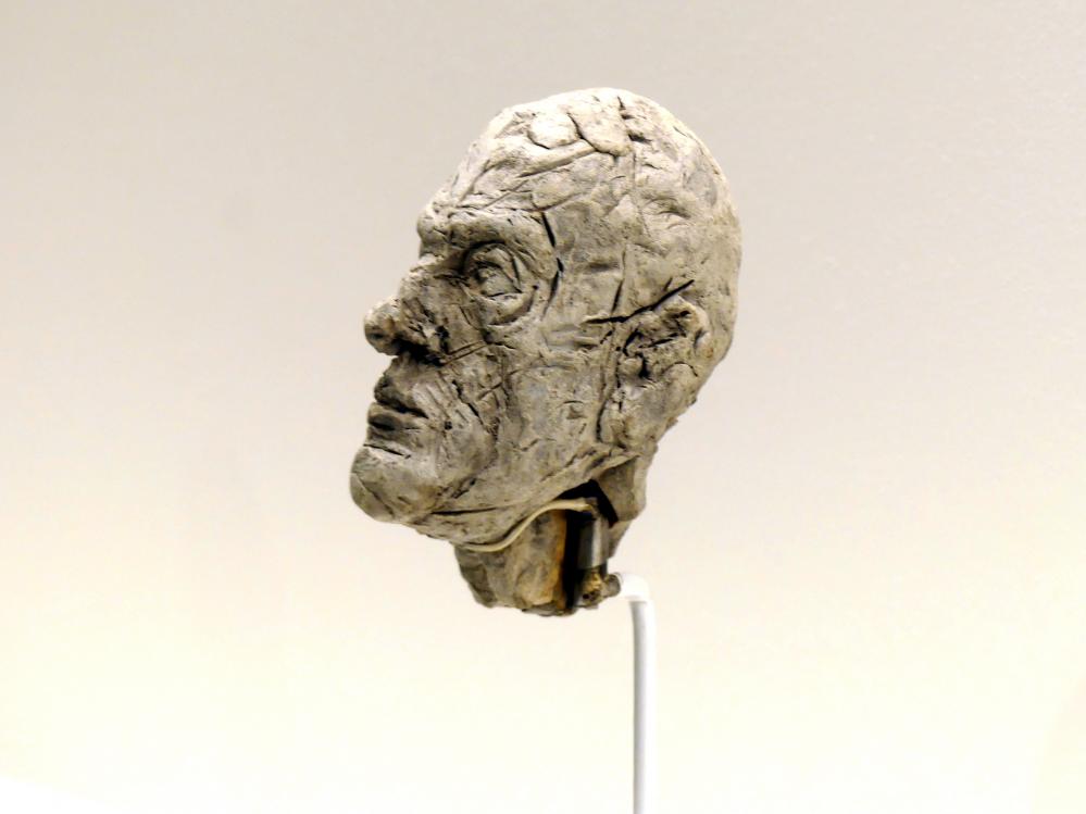 Alberto Giacometti (1914–1965), Kopf von Diego, Prag, Nationalgalerie im Messepalast, Ausstellung "Alberto Giacometti" vom 18.07.-01.12.2019, Köpfe, vor 1950, Bild 2/4