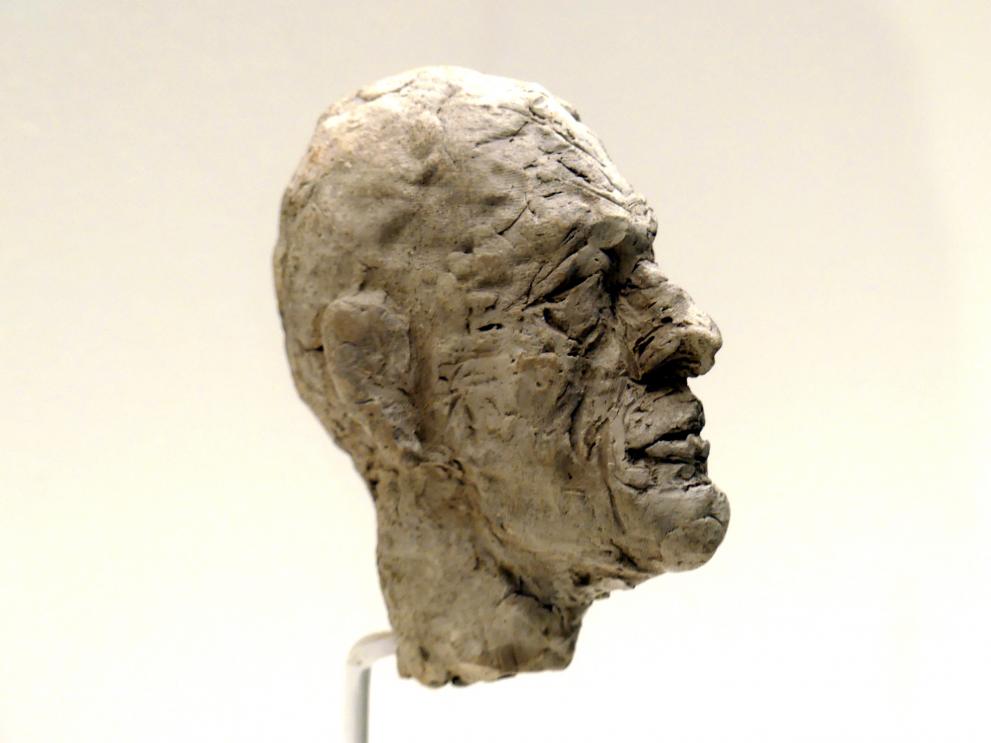 Alberto Giacometti (1914–1965), Kopf von Diego, Prag, Nationalgalerie im Messepalast, Ausstellung "Alberto Giacometti" vom 18.07.-01.12.2019, Köpfe, vor 1950, Bild 3/4